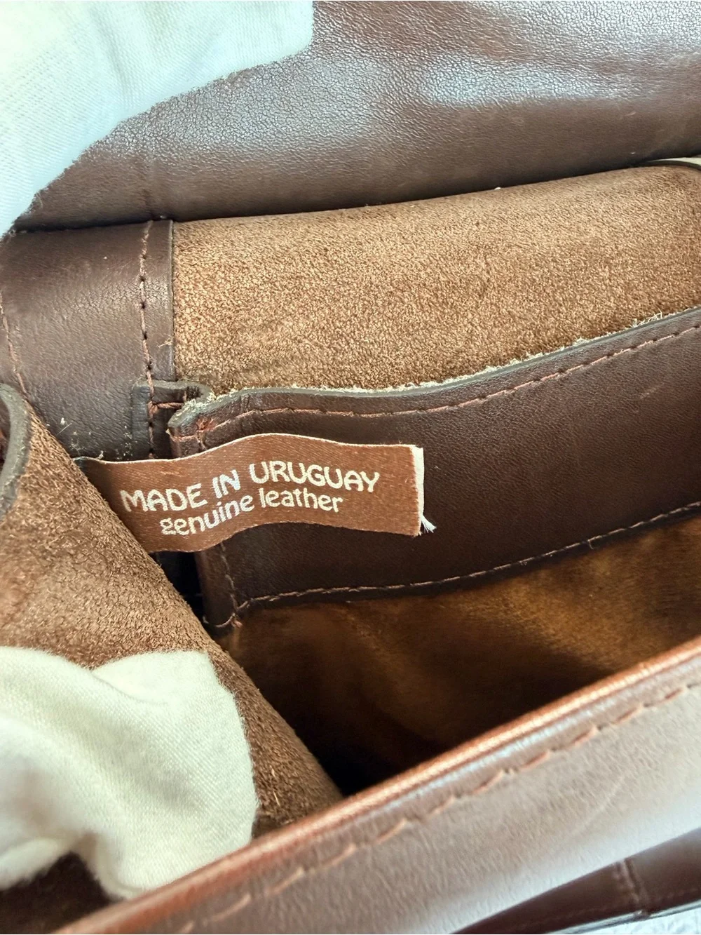 Vintage Uruguay Leather Men's Brown Oxblood Briefcase File Keep - Shoulder Strap